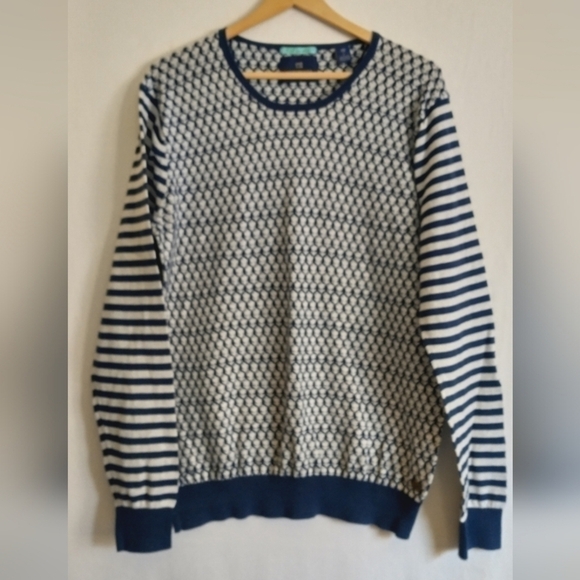 Scotch & Soda High on Chai Women's Striped Long Sleeve Preppy Sweater L - Picture 1 of 5